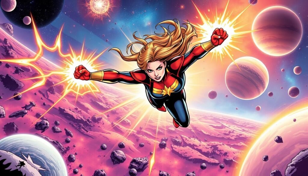 Captain Marvel in action