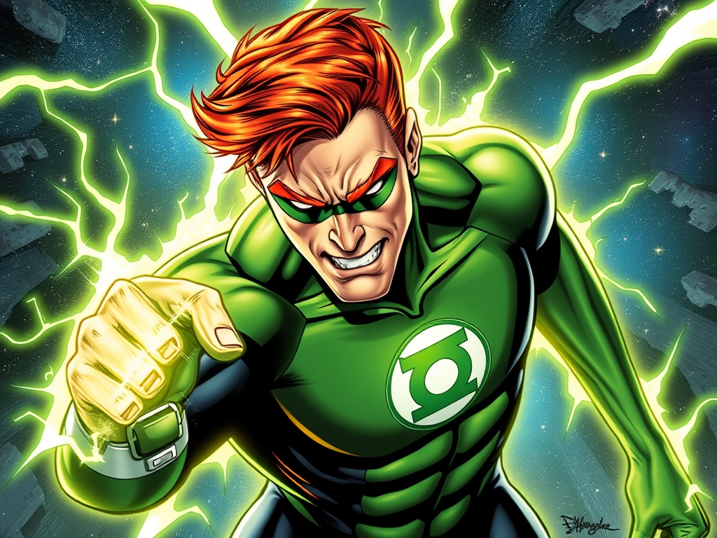 Create a highly detailed high resolution image featuring guy gardner the