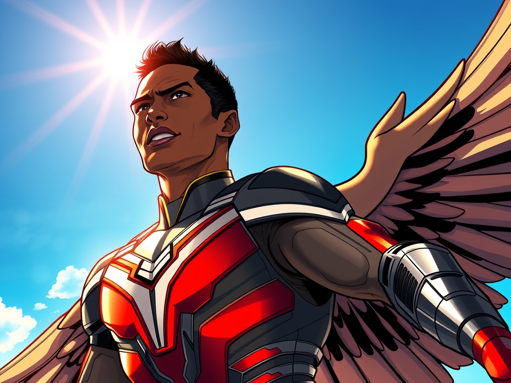 Create a highly detailed high resolution image of sam wilson as