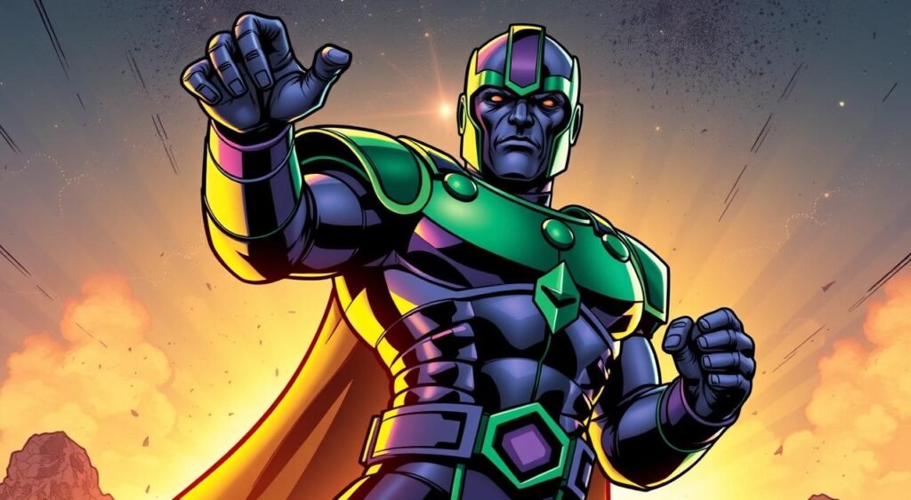 Generate an image of Jonathan Majors as Kang the Conqueror Jonathan Majors como Kang, o Conquistador