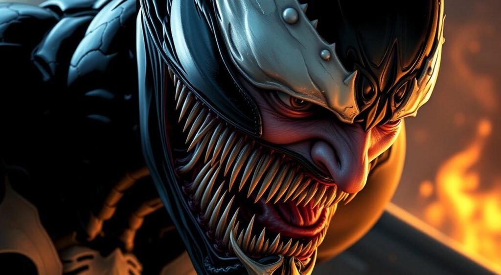 Generate an image of Tom Hardy as Eddie Brock/Venom in Venom: The Last Dance Tom Hardy como Eddie Brock/Venom em Venom: A Última Dança