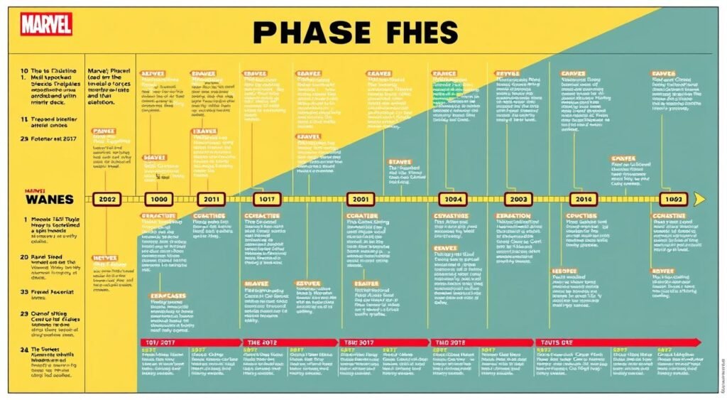 Generate an image of a Marvel Phase 5 timeline infographic Generate an image of a Marvel Phase 5 timeline infographic
