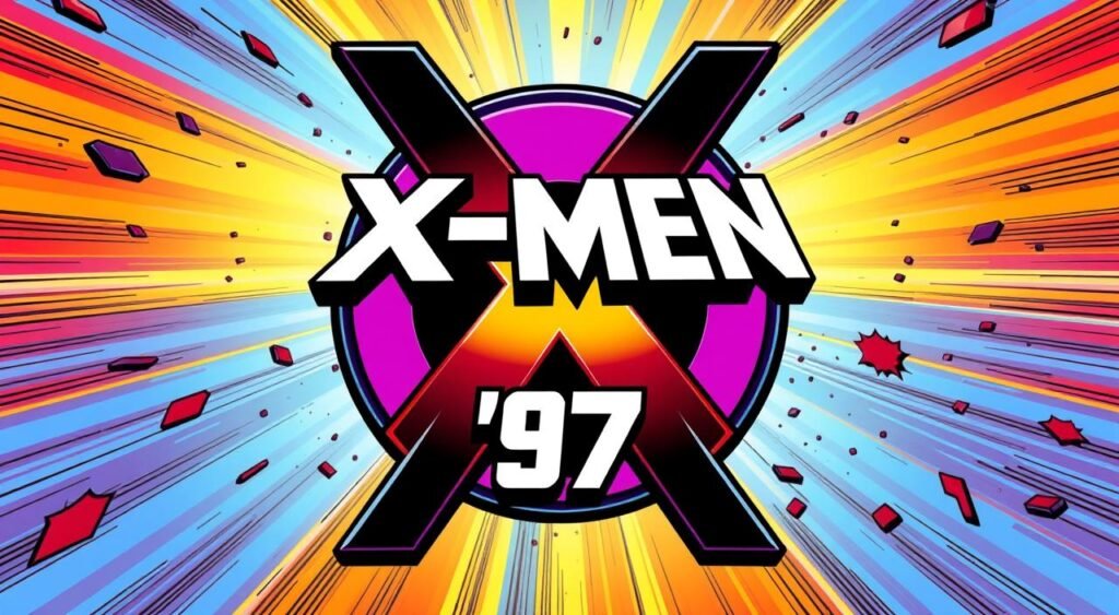 Generate an image of the X-Men '97 animated series logo on a vibrant background, symbolizing the revival of the beloved 90s cartoon. Generate an image of the X-Men '97 animated series logo on a vibrant background, symbolizing the revival of the beloved 90s cartoon.