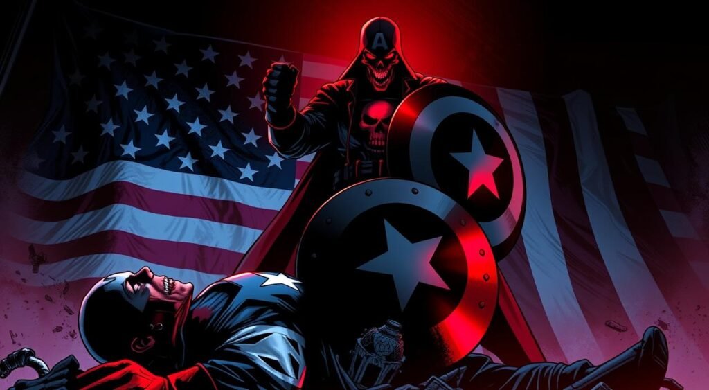 Red Skull stealing Captain America's identity Red Skull stealing Captain America's identity