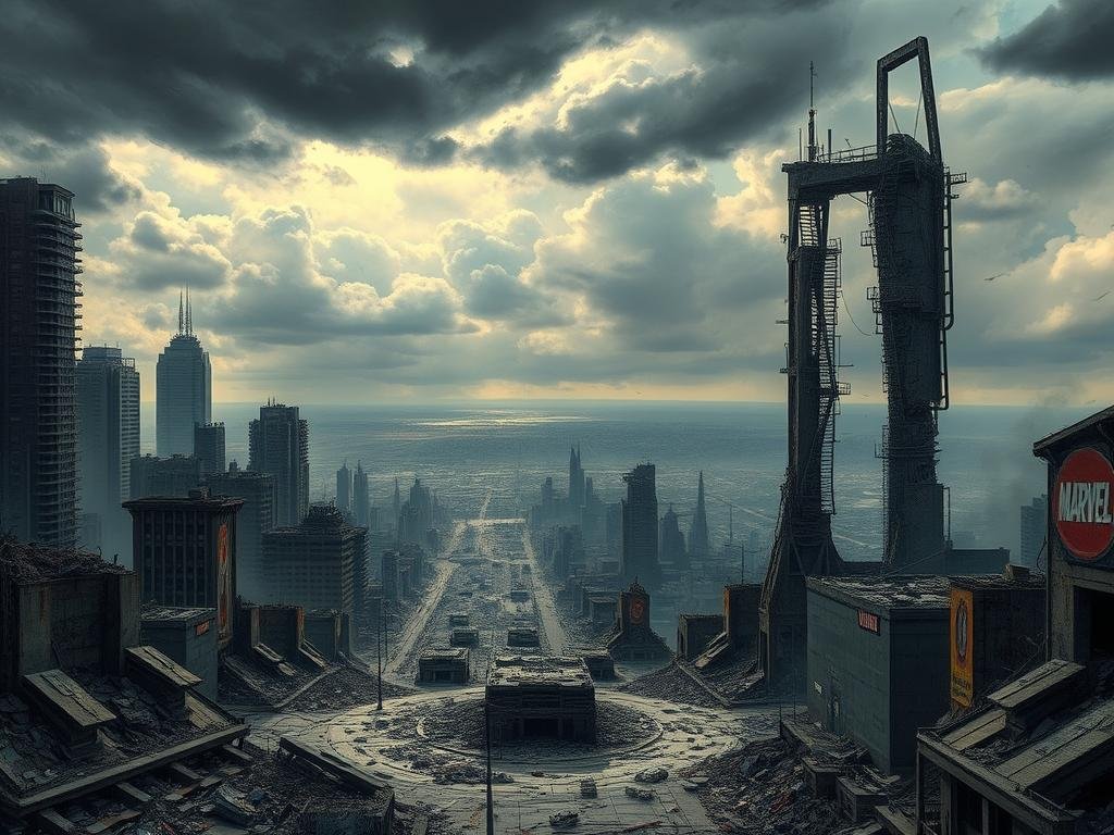 dystopian Marvel landscape Earth X Trilogy