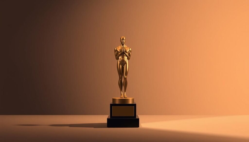 A sleek, modern illustration of the iconic Eisner Awards statuette, cast in bronze and illuminated by warm, directional lighting. The statuette stands prominently in the foreground, casting a soft, elegant shadow on a minimalist backdrop of muted, elegant colors. The middle ground features a stylized, comic book-inspired graphic pattern, evoking the rich history and legacy of the Eisner Awards in recognizing excellence in the medium. The background is a subtle, blurred gradient, allowing the statuette and graphic elements to take center stage. The overall composition conveys a sense of prestige, artistic refinement, and the enduring significance of the Eisner Awards in the world of comic book storytelling. Best Single Issue Comic Stories