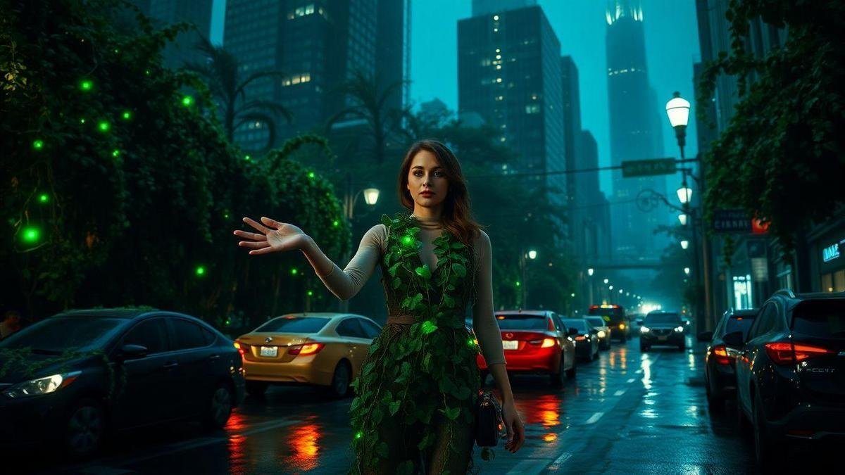 The plant-based weaponry and toxic flora Ivy uses on the city