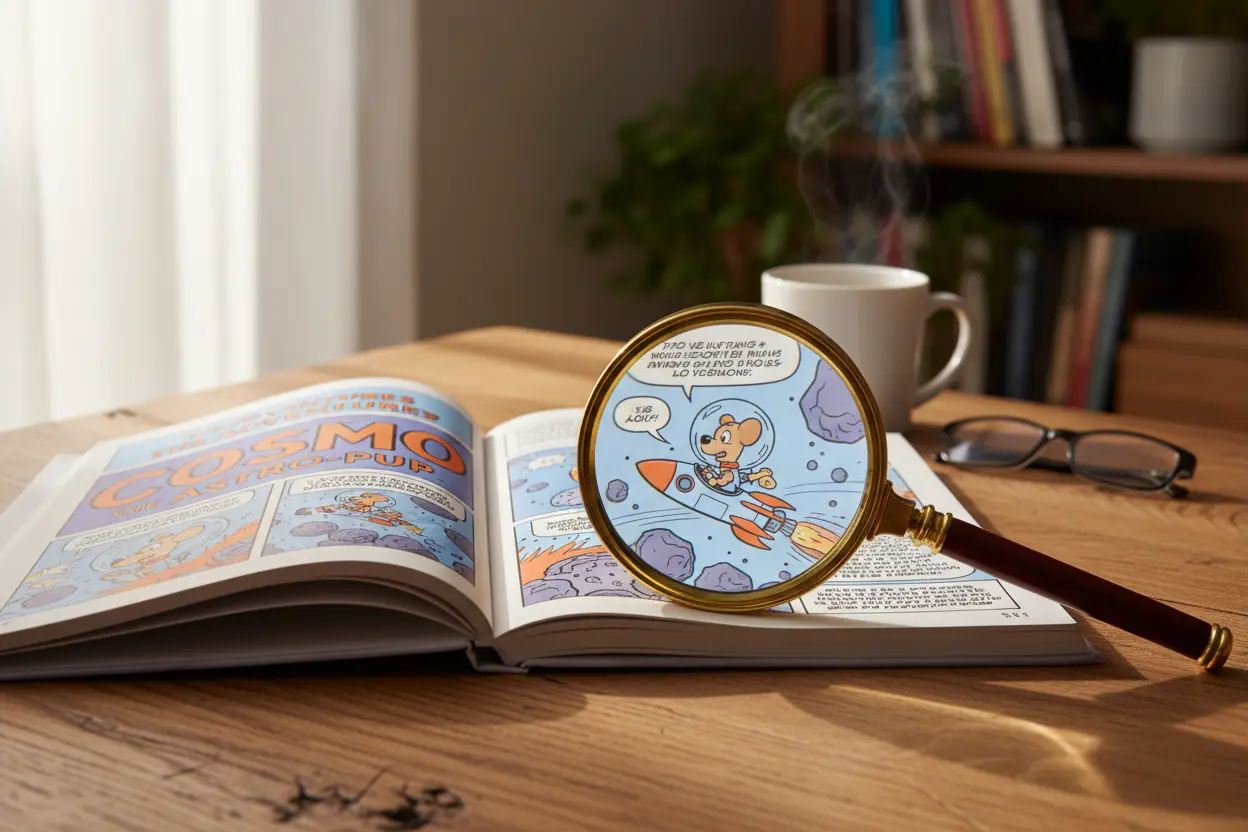 Easy-to-Read Graphic Novels An open graphic novel demonstrating beginner-friendly features like clear art and panel flow.