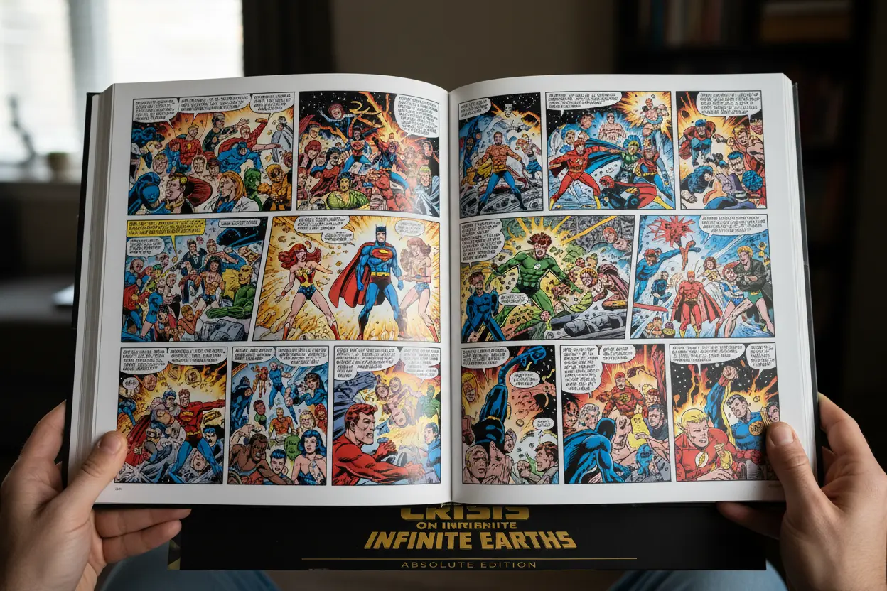 Legado Épico DC Absolute Open page from Crisis on Infinite Earths Absolute Edition