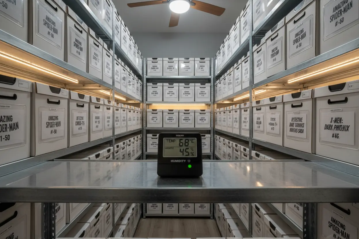 The best way to store comic books in a climate-controlled room.