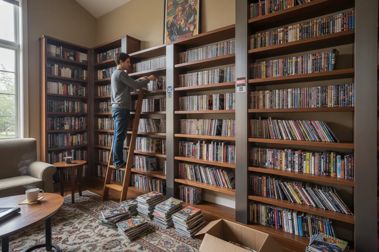 Comic Book Shelf in Use best comic book display shelves