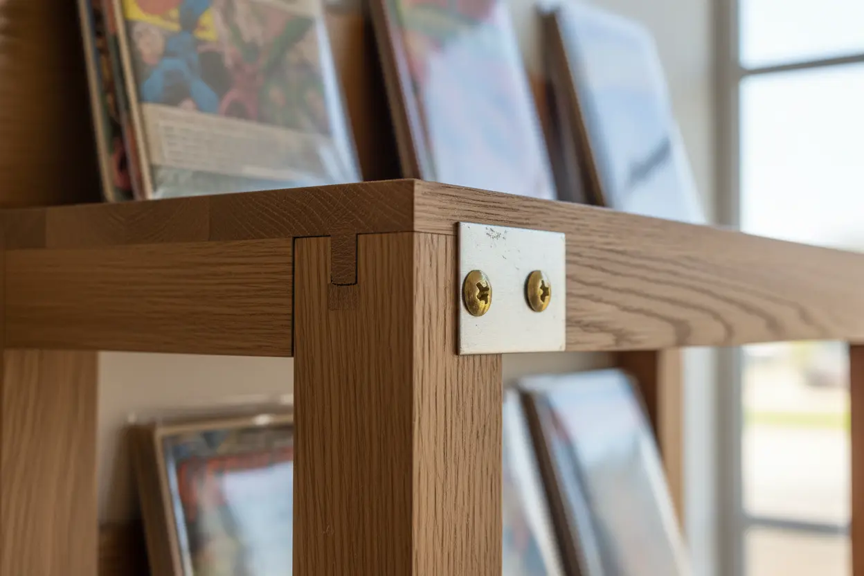 Detail of Comic Shelf Construction best comic book display shelves