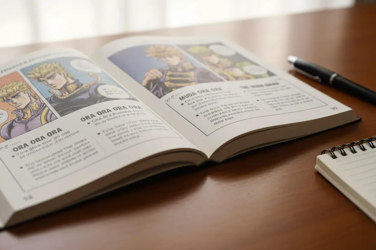 Página detalhada do Jojo Bizarre Adventure Manga Guide