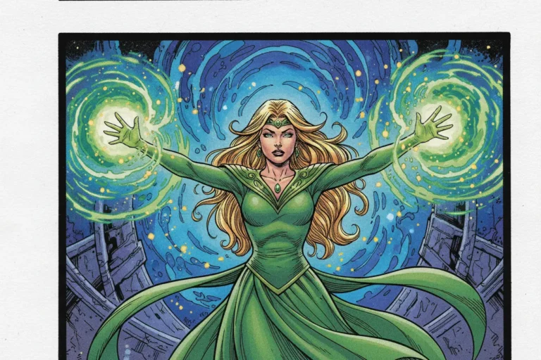 Close-up of Enchantress's powers