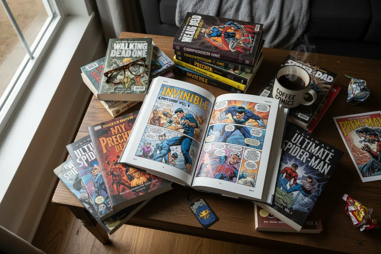 Invincible Compendium Vol. 1 open to an interior page