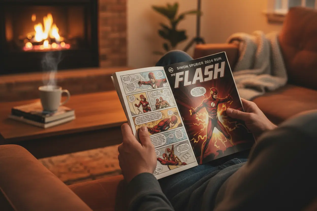 Reader enjoying The Flash Simon Spurrier 2024 Run comic