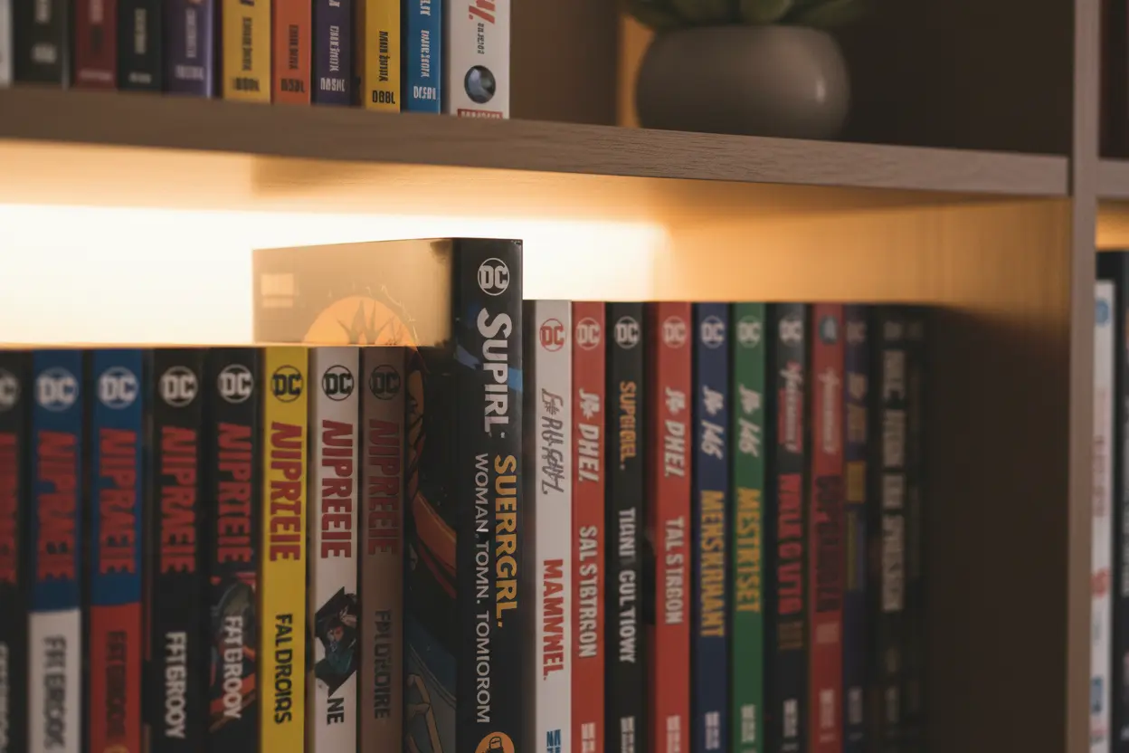 Supergirl: Woman of Tomorrow Compact Comics spine on a shelf