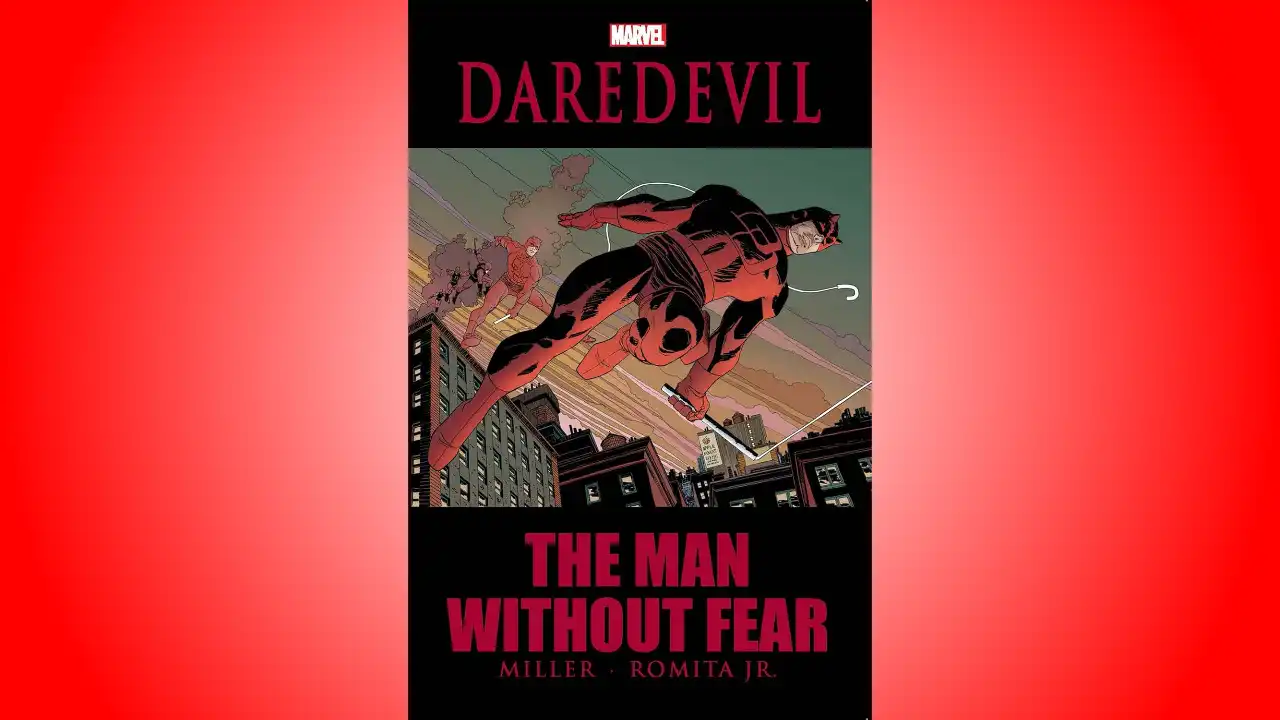 Daredevil The Man Without Fear comic book cover on a shelf