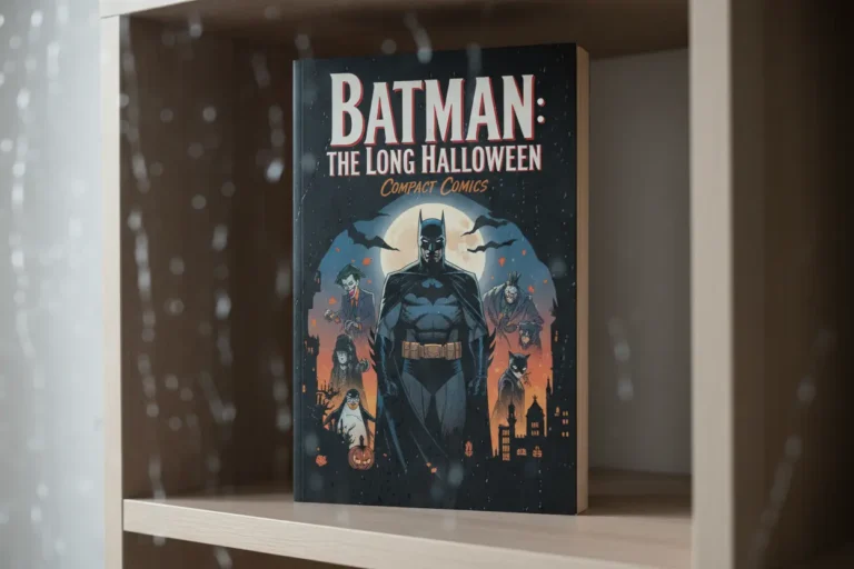 Close-up of Batman The Long Halloween Compact Comics cover art