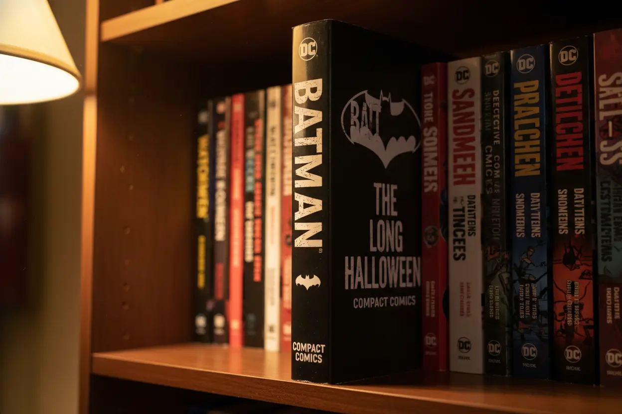 Spine of Batman The Long Halloween Compact Comics on a shelf
