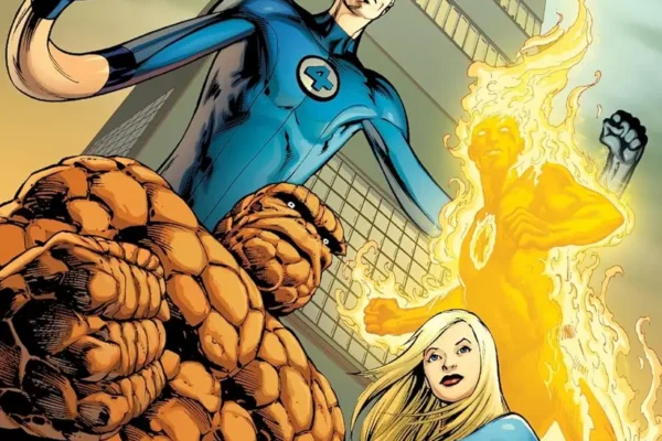 Fantastic Four By Jonathan Hickman: The Complete Collection Vol. 1 paperback comic book on a shelf