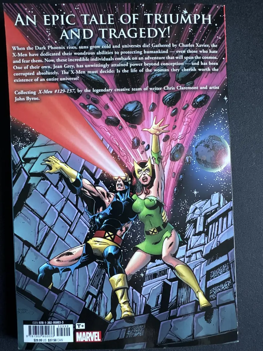 X-Men: Dark Phoenix Saga [New Printing 2] Paperback spine on a bookshelf