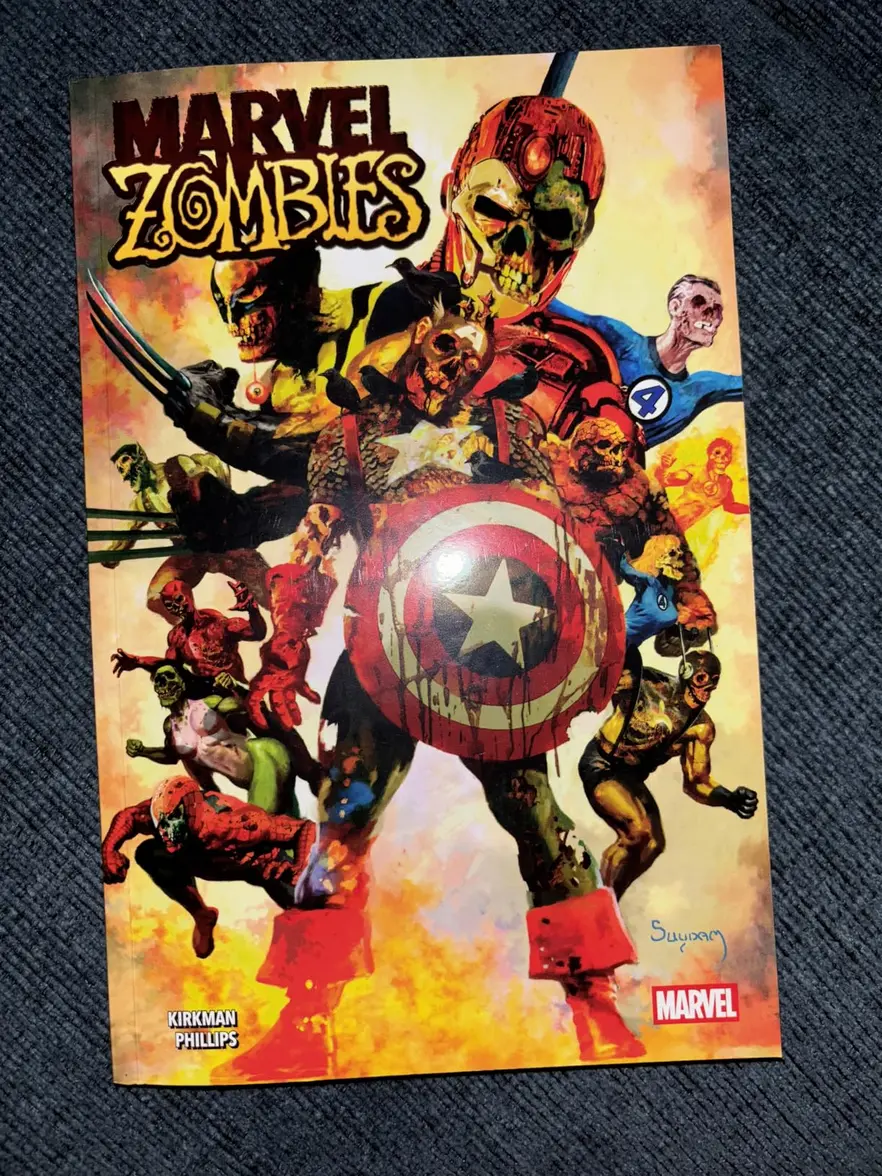 Close-up of the Marvel Zombies Omnibus cover art