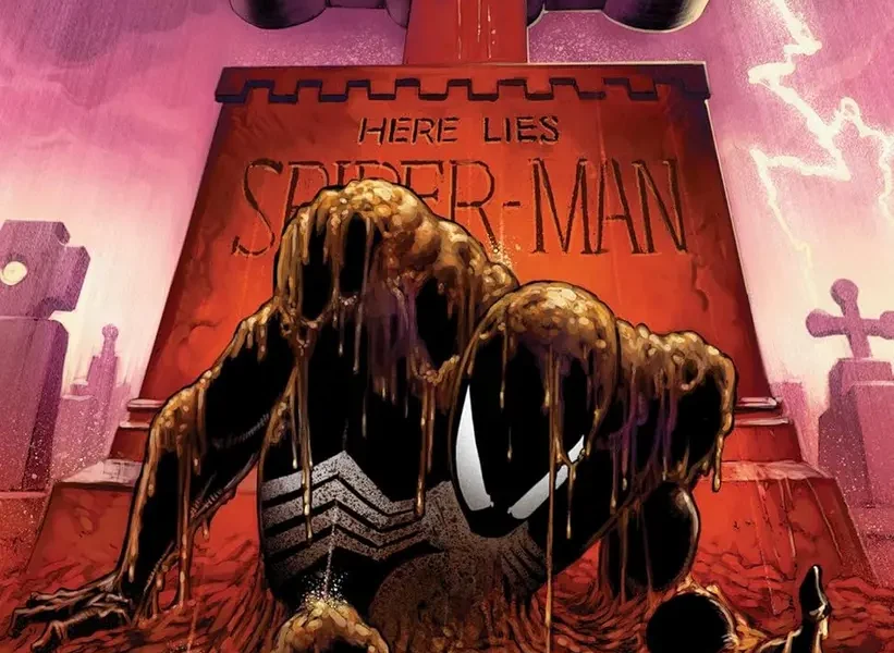 Spider-Man Kraven's Last Hunt Paperback comic book cover displayed on a shelf