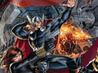 Avengers by Jonathan Hickman The Complete Collection Vol. 1 paperback displayed open on a wooden table