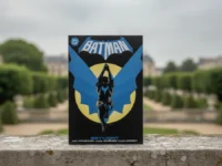 Batman Vol 1 Daylight comic on a stone ledge in a lush French garden.