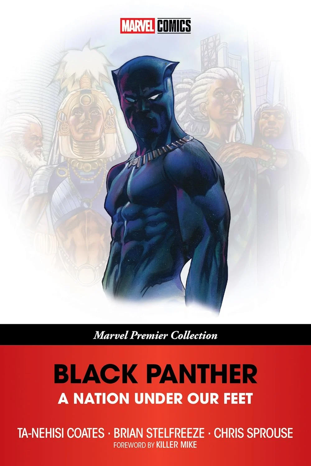 Comic book cover featuring Black Panther in the foreground with other characters faded in the background.